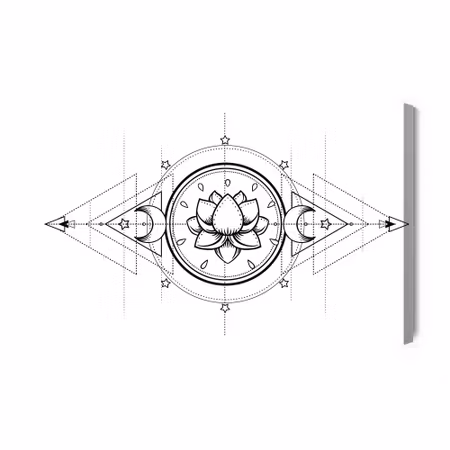 Canvastavla - Lotus and Sacred Geometry