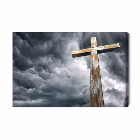 Canvastavla - Cross on the Background of Clouds