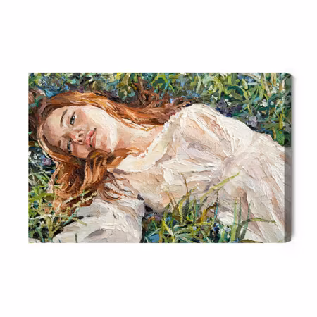 Canvastavla - A Red-haired Beauty a Young Girl