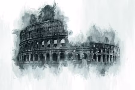 Canvastavla - Drawing of the Colosseum in Rome