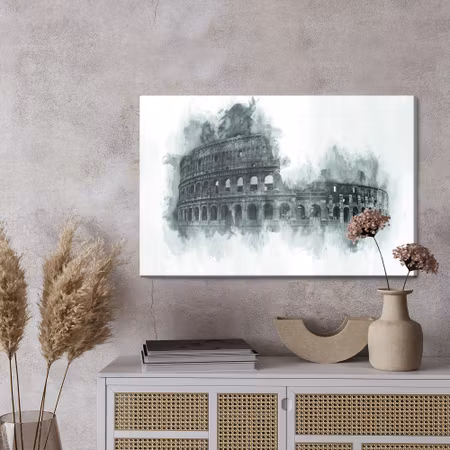 Canvastavla - Drawing of the Colosseum in Rome