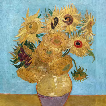 Rund canvastavla - Vincent van Gogh - sunflowers