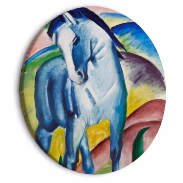 Rund canvastavla - Franz marc - blue horse