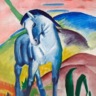 Rund canvastavla - Franz marc - blue horse