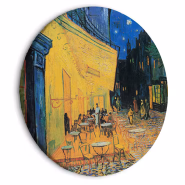 Rund canvastavla - Vincent van Gogh - café terrace