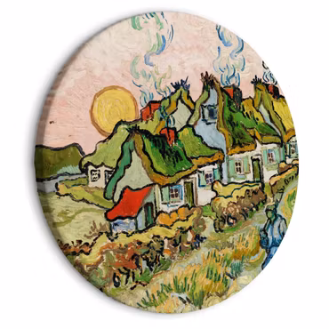 Rund canvastavla - Vincent van Gogh - thatched