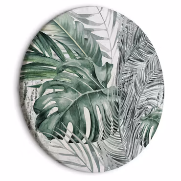 Rund canvastavla - Exotic flora