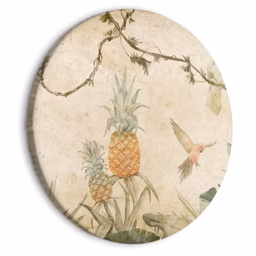Rund canvastavla - Tropics in muted colors