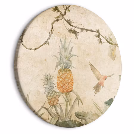 Rund canvastavla - Tropics in muted colors