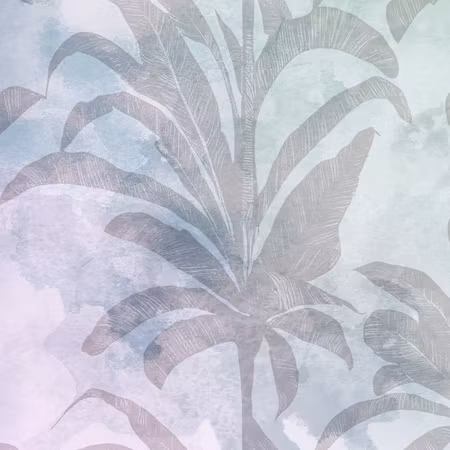 Rund canvastavla - Palm trees in the fog