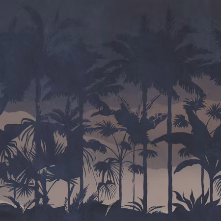 Rund canvastavla - Evening in an exotic forest