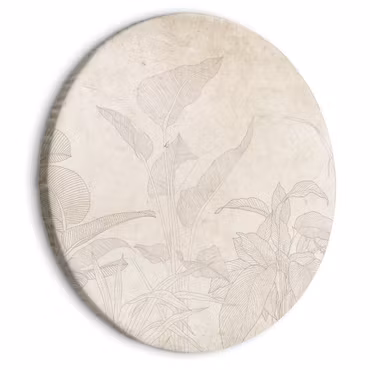 Rund canvastavla - Muted exotic greenery