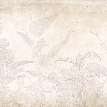 Rund canvastavla - Muted exotic greenery