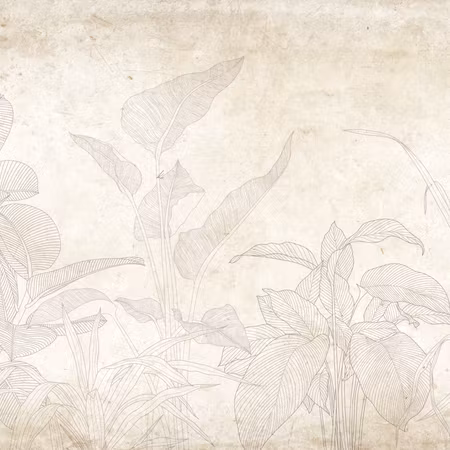 Rund canvastavla - Muted exotic greenery
