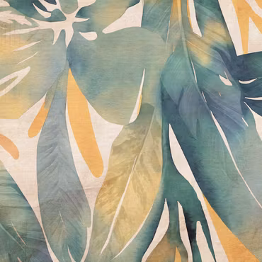 Rund canvastavla - Watercolor exotics