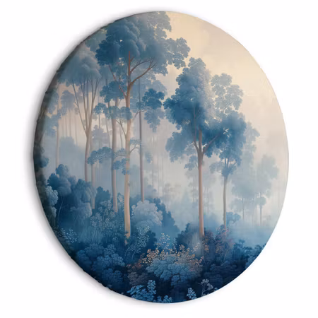 Rund canvastavla - Landscape with trees