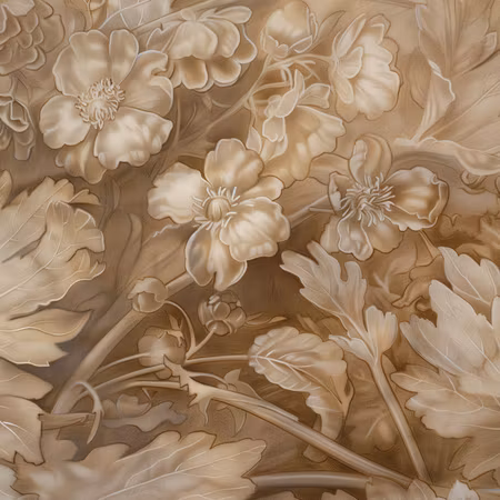 Rund canvastavla - Floral ornaments