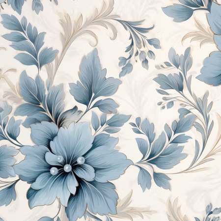 Rund canvastavla - Turquoise flowers in retro