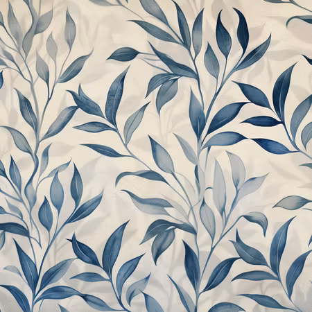 Rund canvastavla - Leaves in blue colors