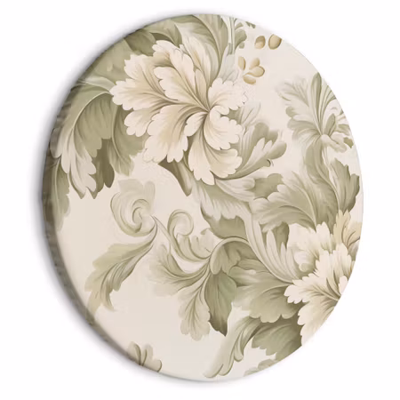 Rund canvastavla - Retro vintage flowers