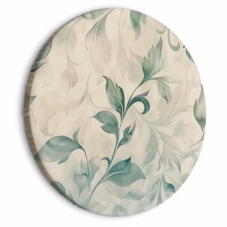 Rund canvastavla - Watercolor botanical motif
