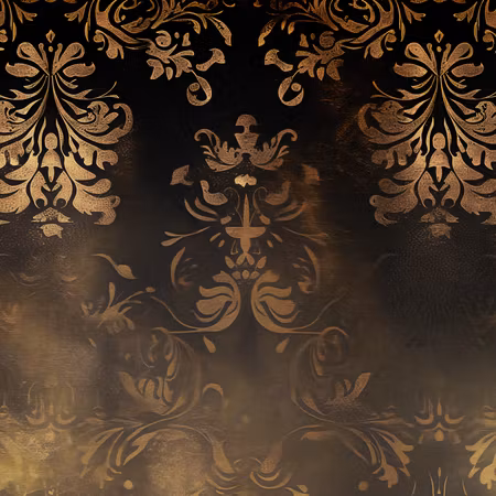 Rund canvastavla - Baroque ornaments