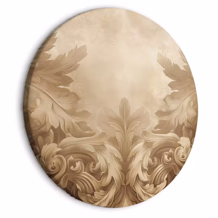 Rund canvastavla - Carved baroque ornaments