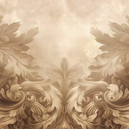Rund canvastavla - Carved baroque ornaments