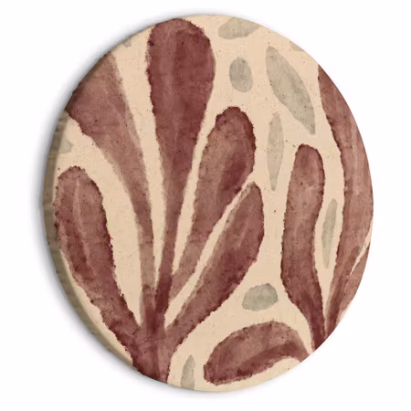 Rund canvastavla - Leaves and spots