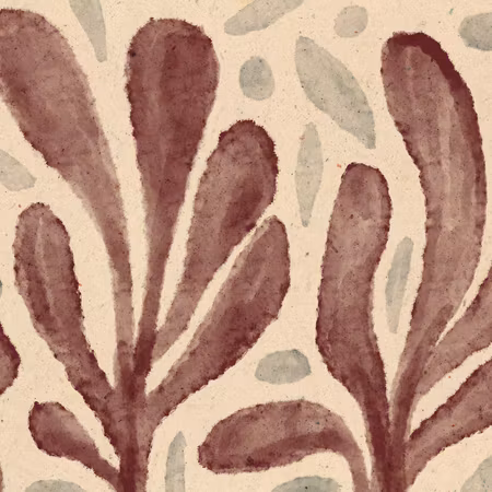 Rund canvastavla - Leaves and spots