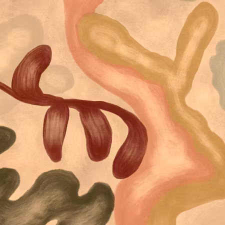 Rund canvastavla - Colorful shapes