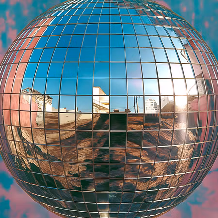 Rund canvastavla - Platinum disco ball