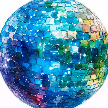 Rund canvastavla - Turquoise disco ball