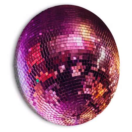 Rund canvastavla - Magenta disco ball