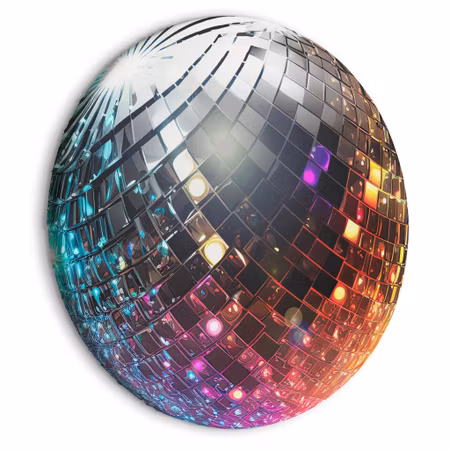 Rund canvastavla - Silver disco ball