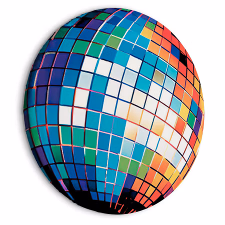 Rund canvastavla - Blue disco ball