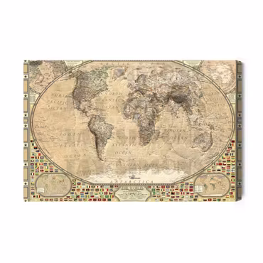 Canvastavla - Vintage World Map
