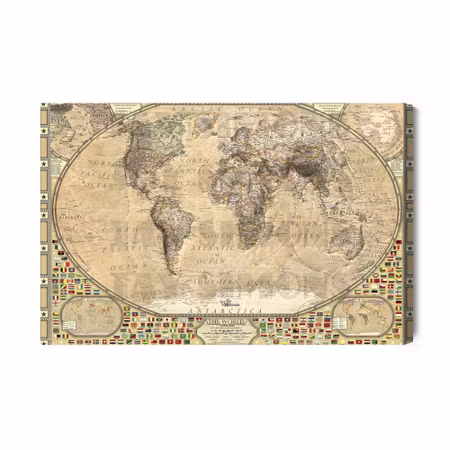 Canvastavla - Vintage World Map