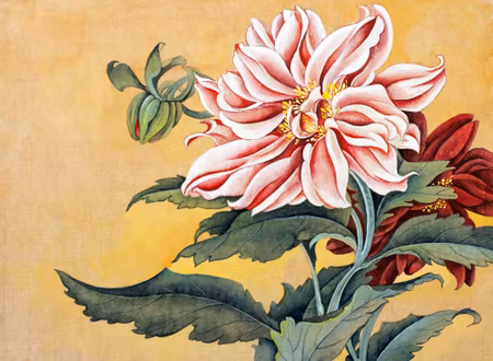 Canvastavla - Peonies with Leaves