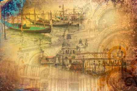 Canvastavla - Venetian Charms in Vintage Style