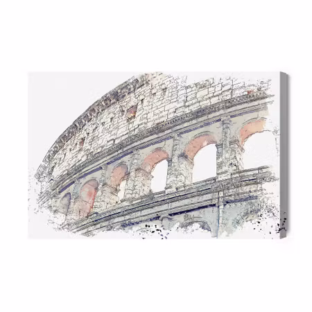 Canvastavla - Roman Colosseum As Painted