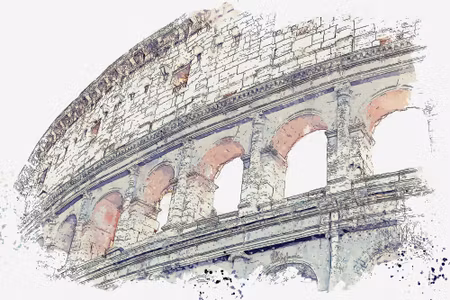 Canvastavla - Roman Colosseum As Painted