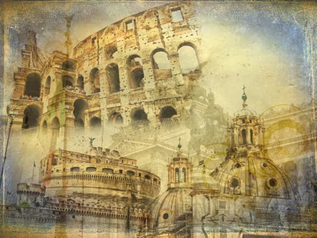 Canvastavla - Rome in Vintage Style