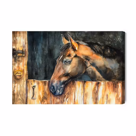 Canvastavla - A Horse in the Yard