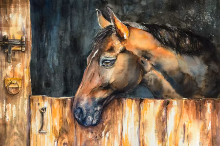 Canvastavla - A Horse in the Yard