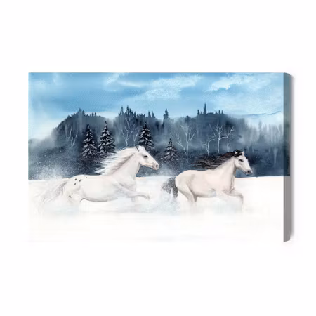 Canvastavla - Horses Galloping Through the Snow