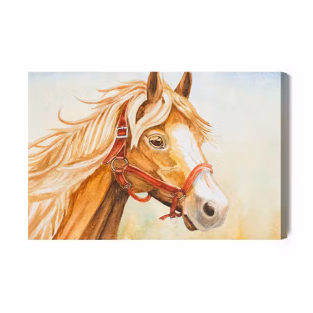 Canvastavla - A Horse Painted with Watercolor