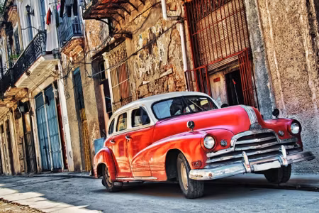 Canvastavla - Retro Car and Architecture
