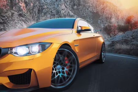 Canvastavla - Sports Car in the Mountains