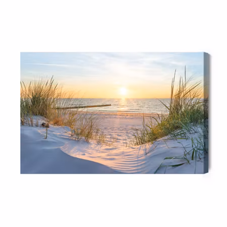 Canvastavla - Sunrise on the Sandy Beach